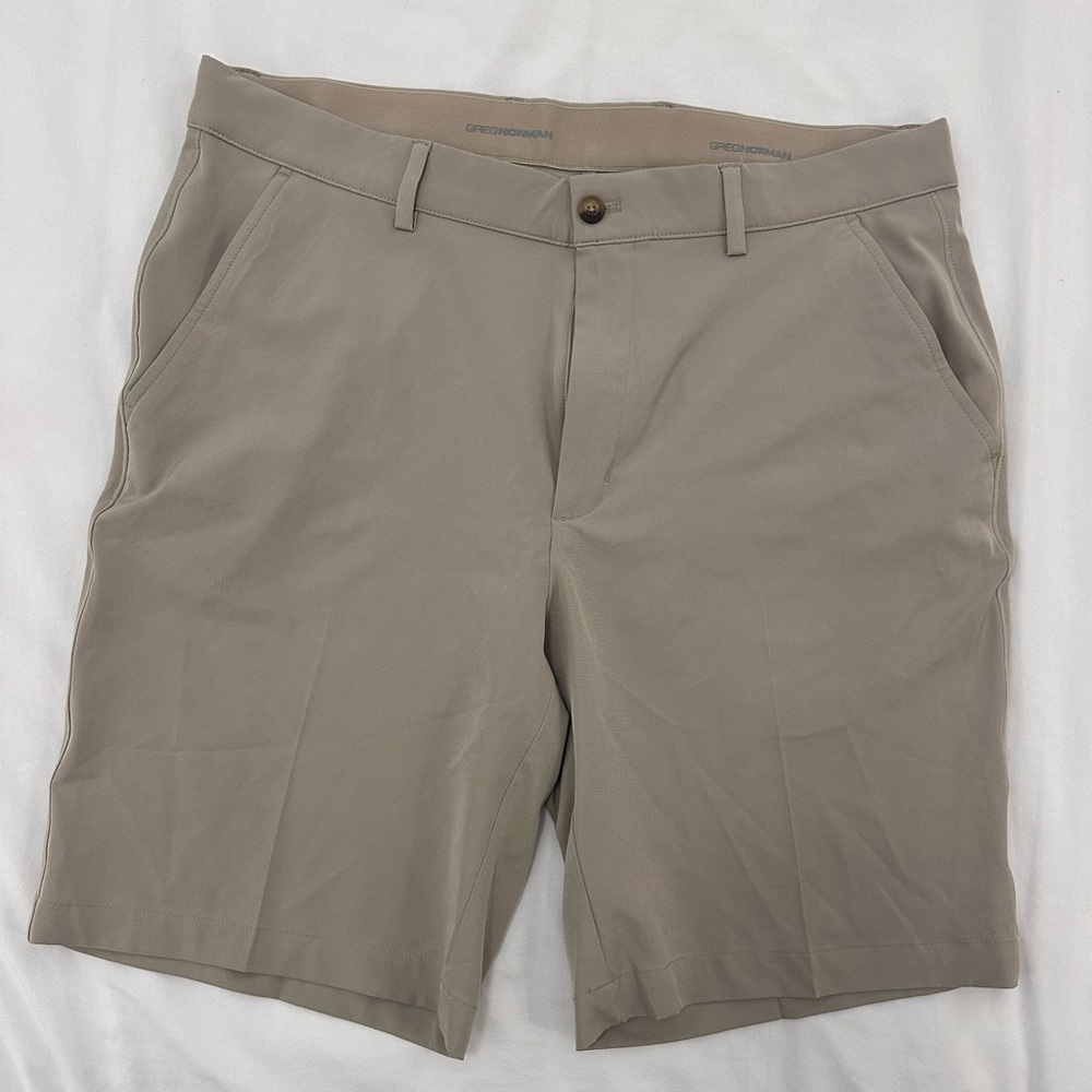 Greg Norman Tan Golf Shorts
